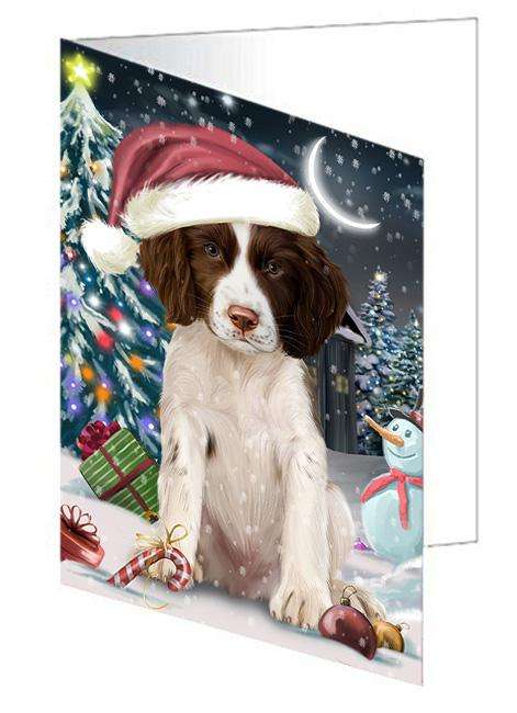 Have a Holly Jolly Christmas Happy Holidays Springer Spaniel Dog Handmade Artwork Assorted Pets Greeting Cards and Note Cards with Envelopes for All Occasions and Holiday Seasons GCD66794