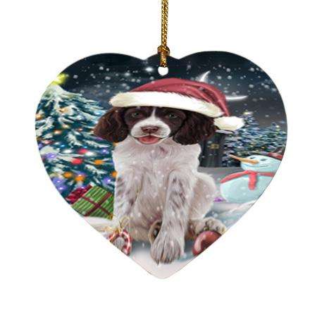 Have a Holly Jolly Christmas Happy Holidays Springer Spaniel Dog Heart Christmas Ornament HPOR54254