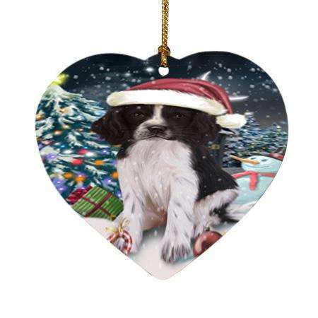 Have a Holly Jolly Christmas Happy Holidays Springer Spaniel Dog Heart Christmas Ornament HPOR54256