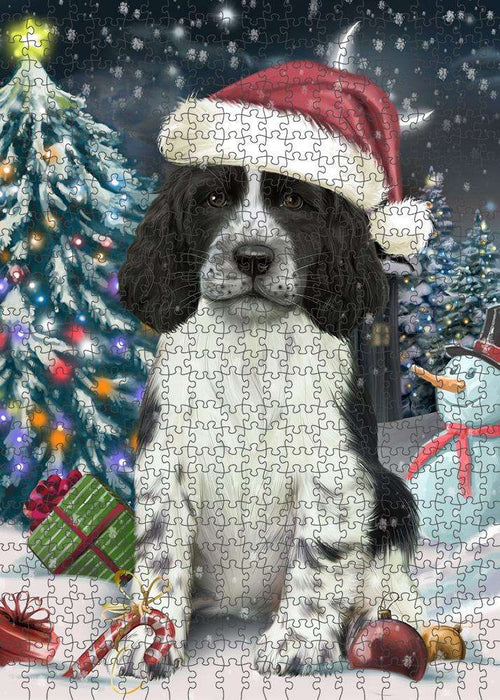 Have a Holly Jolly Christmas Happy Holidays Springer Spaniel Dog Puzzle with Photo Tin PUZL84168