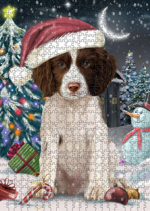 Have a Holly Jolly Christmas Happy Holidays Springer Spaniel Dog Puzzle with Photo Tin PUZL84176