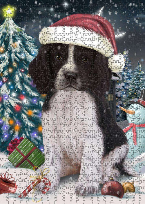 Have a Holly Jolly Christmas Happy Holidays Springer Spaniel Dog Puzzle with Photo Tin PUZL84180