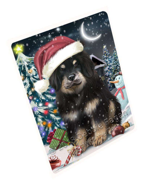 Have a Holly Jolly Christmas Happy Holidays Tibetan Mastiff Dog Large Refrigerator / Dishwasher Magnet RMAG86430