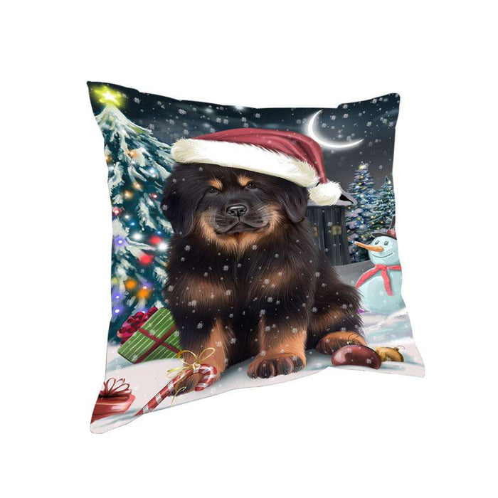 Have a Holly Jolly Christmas Happy Holidays Tibetan Mastiff Dog Pillow PIL73652