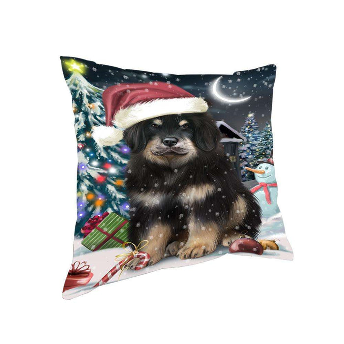 Have a Holly Jolly Christmas Happy Holidays Tibetan Mastiff Dog Pillow PIL73656