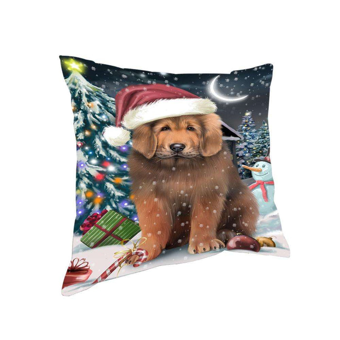 Have a Holly Jolly Christmas Happy Holidays Tibetan Mastiff Dog Pillow PIL73660