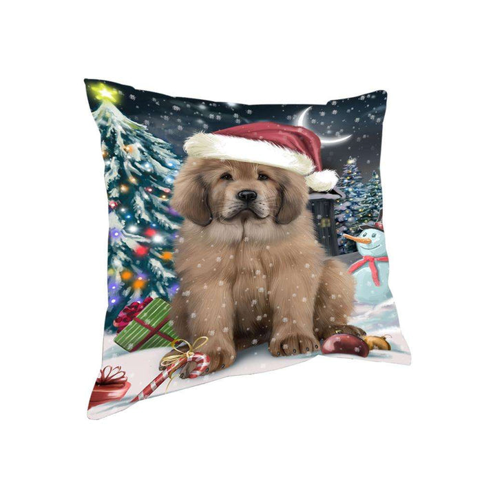 Have a Holly Jolly Christmas Happy Holidays Tibetan Mastiff Dog Pillow PIL73664
