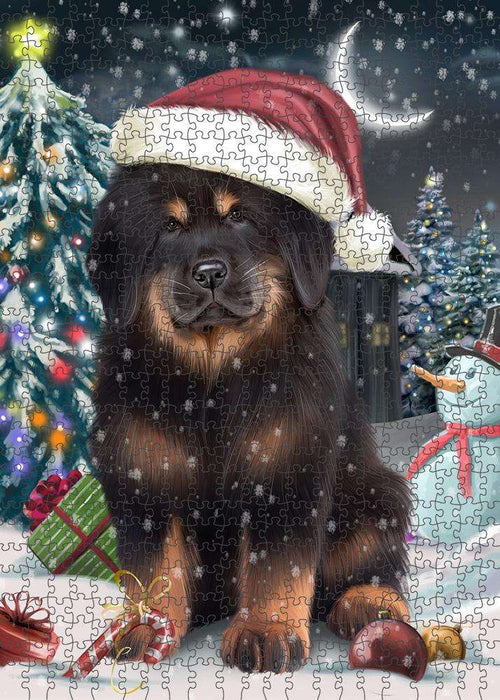 Have a Holly Jolly Christmas Happy Holidays Tibetan Mastiff Dog Puzzle with Photo Tin PUZL84184