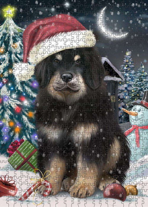 Have a Holly Jolly Christmas Happy Holidays Tibetan Mastiff Dog Puzzle with Photo Tin PUZL84188