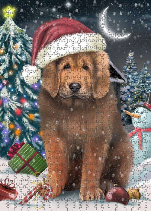 Have a Holly Jolly Christmas Happy Holidays Tibetan Mastiff Dog Puzzle with Photo Tin PUZL84192