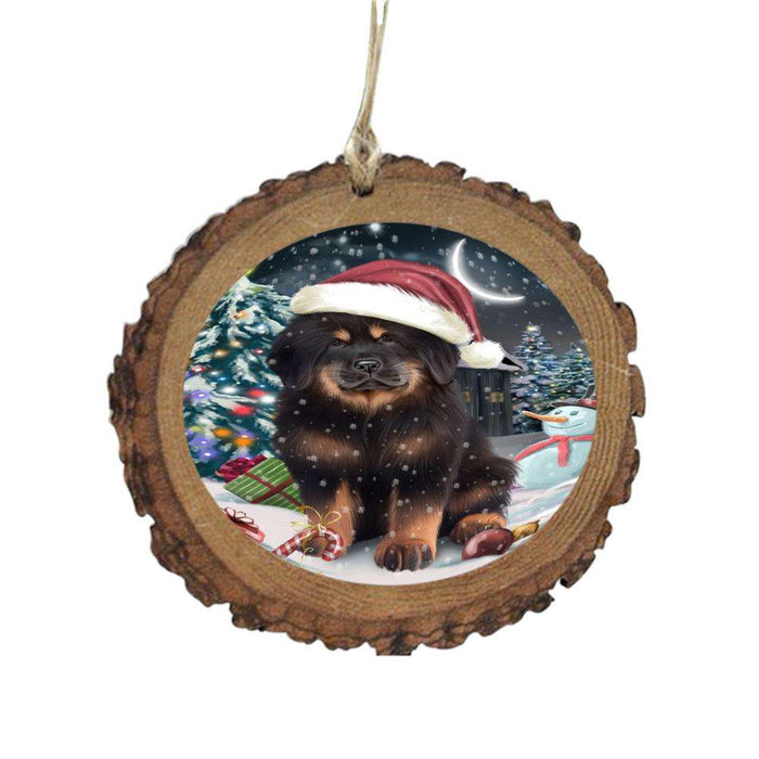 Have a Holly Jolly Christmas Happy Holidays Tibetan Mastiff Dog Wooden Christmas Ornament WOR48328