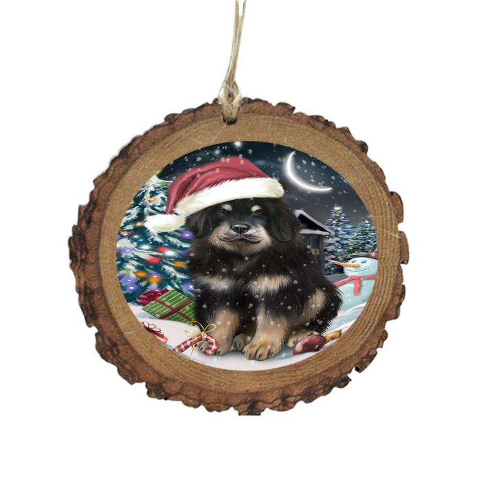 Have a Holly Jolly Christmas Happy Holidays Tibetan Mastiff Dog Wooden Christmas Ornament WOR48329