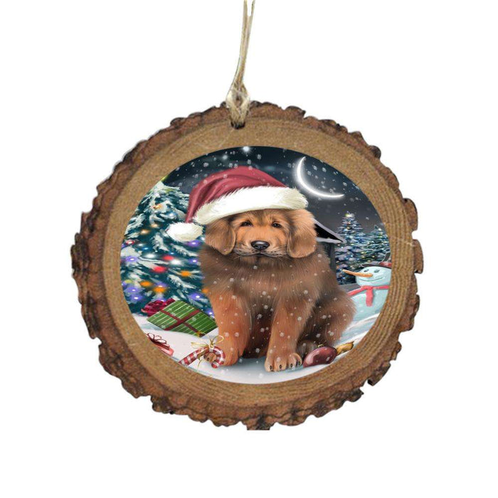 Have a Holly Jolly Christmas Happy Holidays Tibetan Mastiff Dog Wooden Christmas Ornament WOR48330