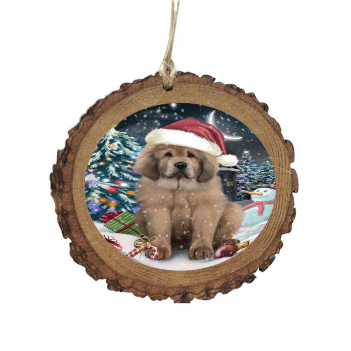Have a Holly Jolly Christmas Happy Holidays Tibetan Mastiff Dog Wooden Christmas Ornament WOR48331