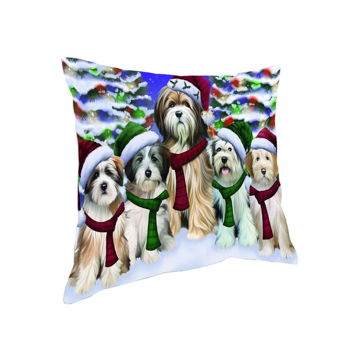 Have a Holly Jolly Christmas Happy Holidays Tibetan Terrier Dog Throw Pillow PIL1740