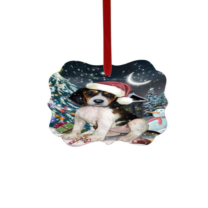 Have a Holly Jolly Christmas Happy Holidays Treeing Walker Coonhound Dog Double-Sided Photo Benelux Christmas Ornament LOR48246