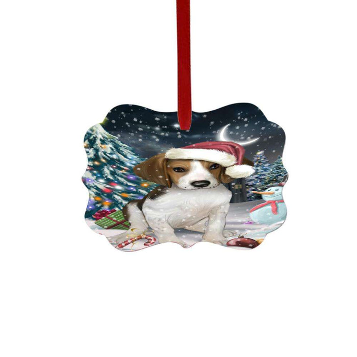 Have a Holly Jolly Christmas Happy Holidays Treeing Walker Coonhound Dog Double-Sided Photo Benelux Christmas Ornament LOR48247