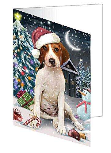 Have a Holly Jolly Christmas Happy Holidays Treeing Walker Coonhound Dog Handmade Artwork Assorted Pets Greeting Cards and Note Cards with Envelopes for All Occasions and Holiday Seasons GCD2650
