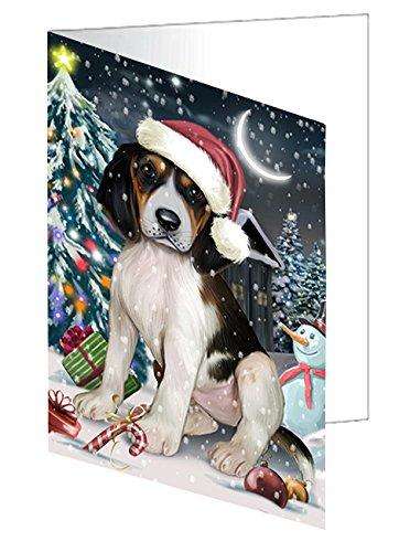 Have a Holly Jolly Christmas Happy Holidays Treeing Walker Coonhound Dog Handmade Artwork Assorted Pets Greeting Cards and Note Cards with Envelopes for All Occasions and Holiday Seasons GCD2655