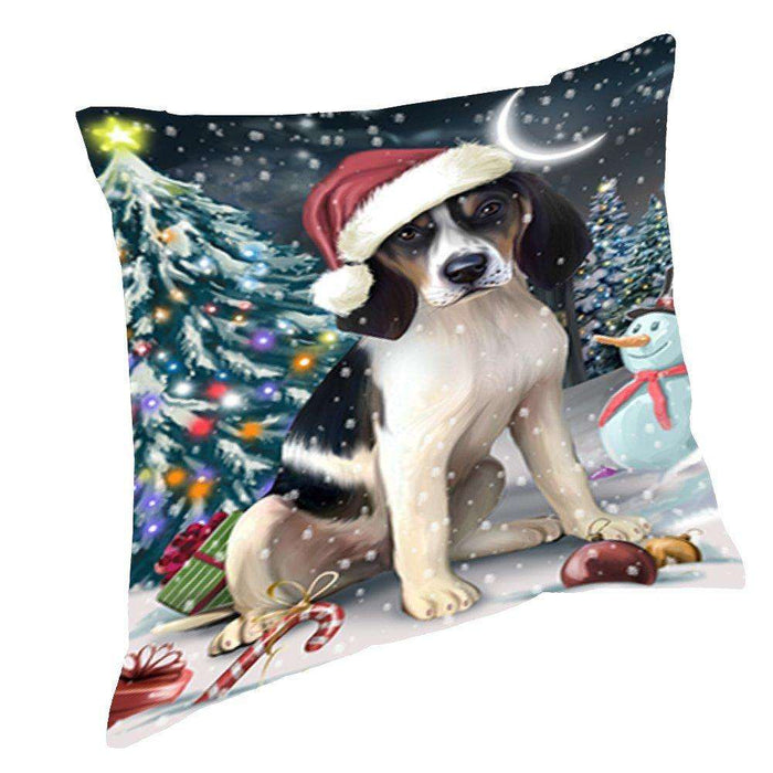 Have a Holly Jolly Christmas Happy Holidays Treeing Walker Coonhound Dog Throw Pillow PIL768