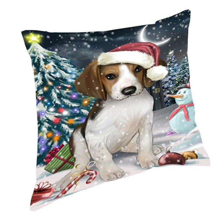 Have a Holly Jolly Christmas Happy Holidays Treeing Walker Coonhound Dog Throw Pillow PIL780