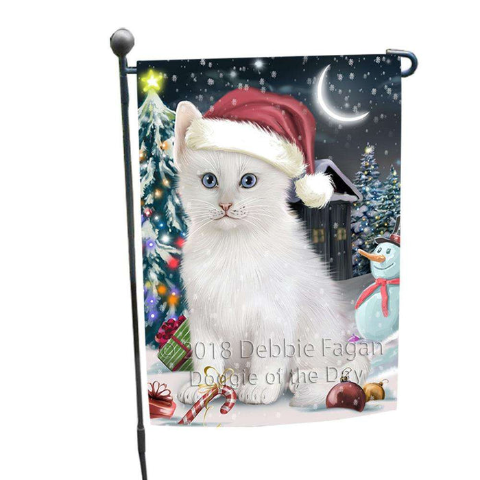 Have a Holly Jolly Christmas Happy Holidays Turkish Angora Cat Garden Flag GFLG54323