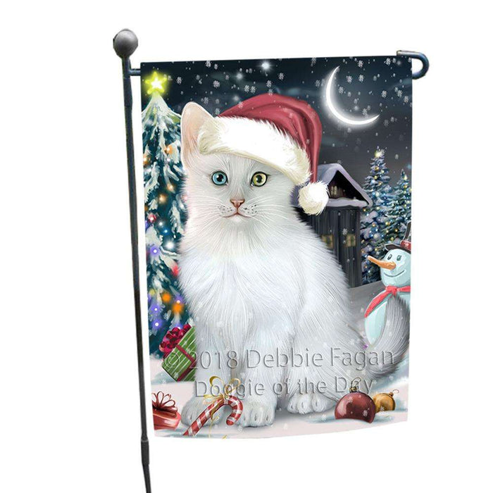 Have a Holly Jolly Christmas Happy Holidays Turkish Angora Cat Garden Flag GFLG54324