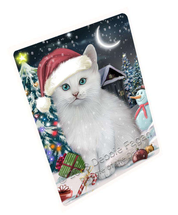 Have a Holly Jolly Christmas Happy Holidays Turkish Angora Cat Large Refrigerator / Dishwasher Magnet RMAG86460