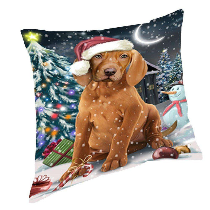 Have a Holly Jolly Christmas Happy Holidays Vizsla Dog Throw Pillow PIL792