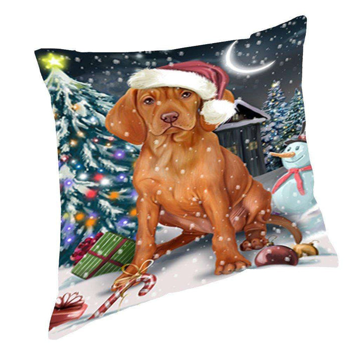 Have a Holly Jolly Christmas Happy Holidays Vizsla Dog Throw Pillow PIL796