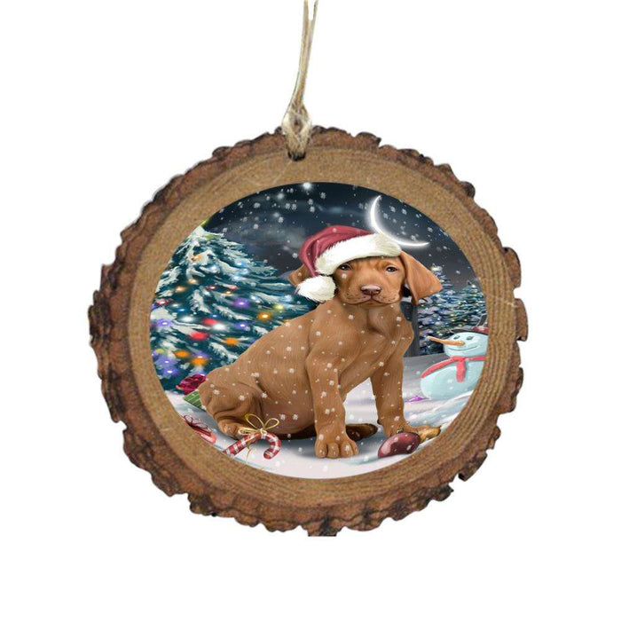 Have a Holly Jolly Christmas Happy Holidays Vizsla Dog Wooden Christmas Ornament WOR48248