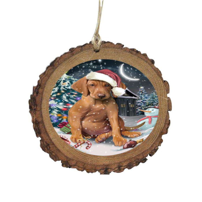 Have a Holly Jolly Christmas Happy Holidays Vizsla Dog Wooden Christmas Ornament WOR48249