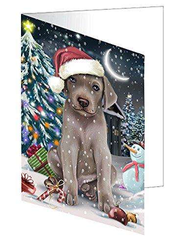 Have a Holly Jolly Christmas Happy Holidays Weimaraner Dog Handmade Artwork Assorted Pets Greeting Cards and Note Cards with Envelopes for All Occasions and Holiday Seasons GCD2700