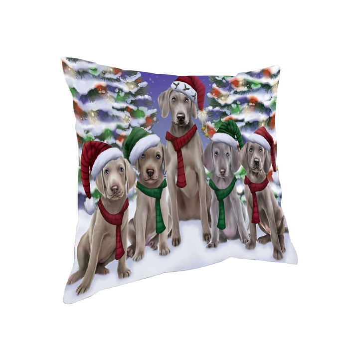 Have a Holly Jolly Christmas Happy Holidays Weimaraner Dog Throw Pillow PIL1744