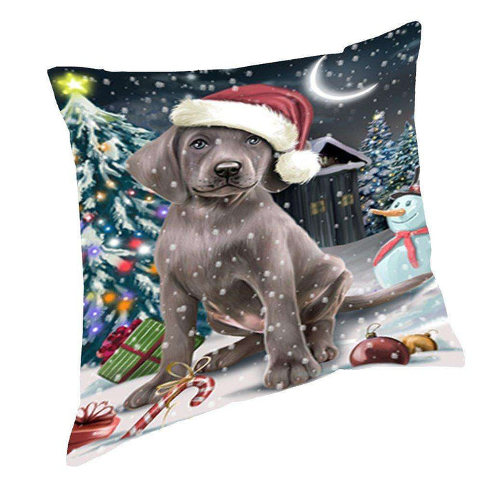 Have a Holly Jolly Christmas Happy Holidays Weimaraner Dog Throw Pillow PIL800
