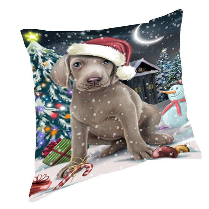 Have a Holly Jolly Christmas Happy Holidays Weimaraner Dog Throw Pillow PIL804