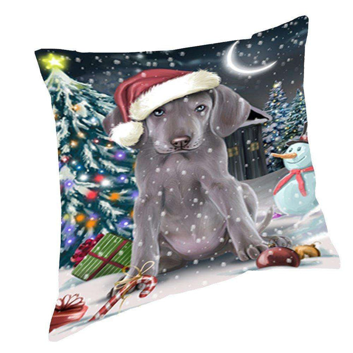 Have a Holly Jolly Christmas Happy Holidays Weimaraner Dog Throw Pillow PIL808