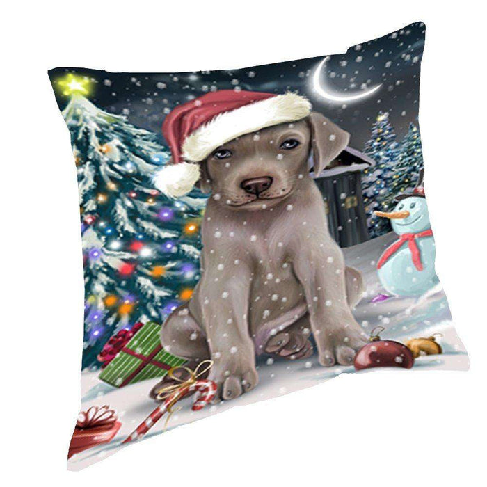 Have a Holly Jolly Christmas Happy Holidays Weimaraner Dog Throw Pillow PIL812