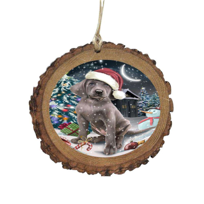Have a Holly Jolly Christmas Happy Holidays Weimaraner Dog Wooden Christmas Ornament WOR48252