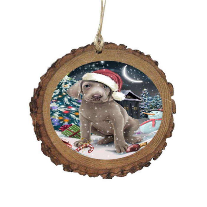 Have a Holly Jolly Christmas Happy Holidays Weimaraner Dog Wooden Christmas Ornament WOR48253