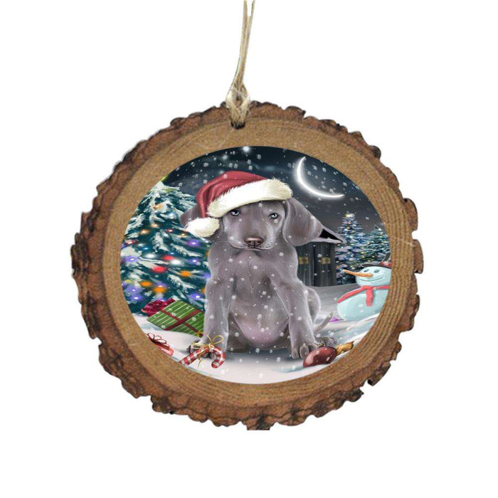 Have a Holly Jolly Christmas Happy Holidays Weimaraner Dog Wooden Christmas Ornament WOR48254