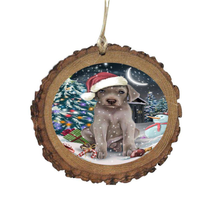 Have a Holly Jolly Christmas Happy Holidays Weimaraner Dog Wooden Christmas Ornament WOR48255