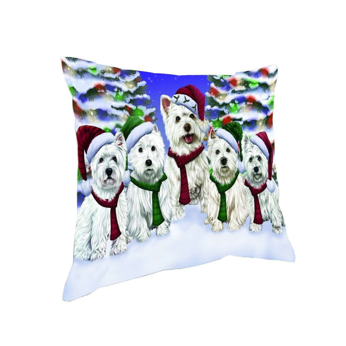Have a Holly Jolly Christmas Happy Holidays West Highland White Terrier Dog Throw Pillow PIL1748