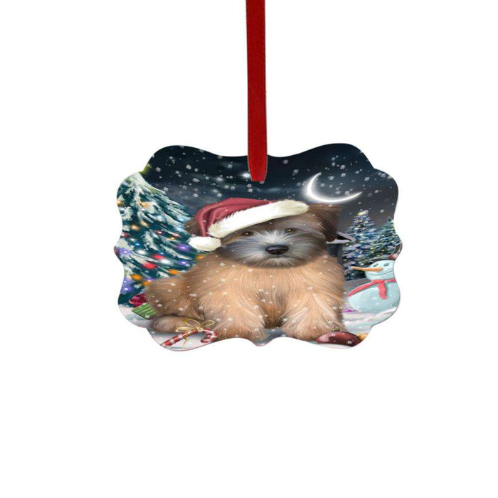 Have a Holly Jolly Christmas Happy Holidays Wheaten Terrier Dog Double-Sided Photo Benelux Christmas Ornament LOR48361