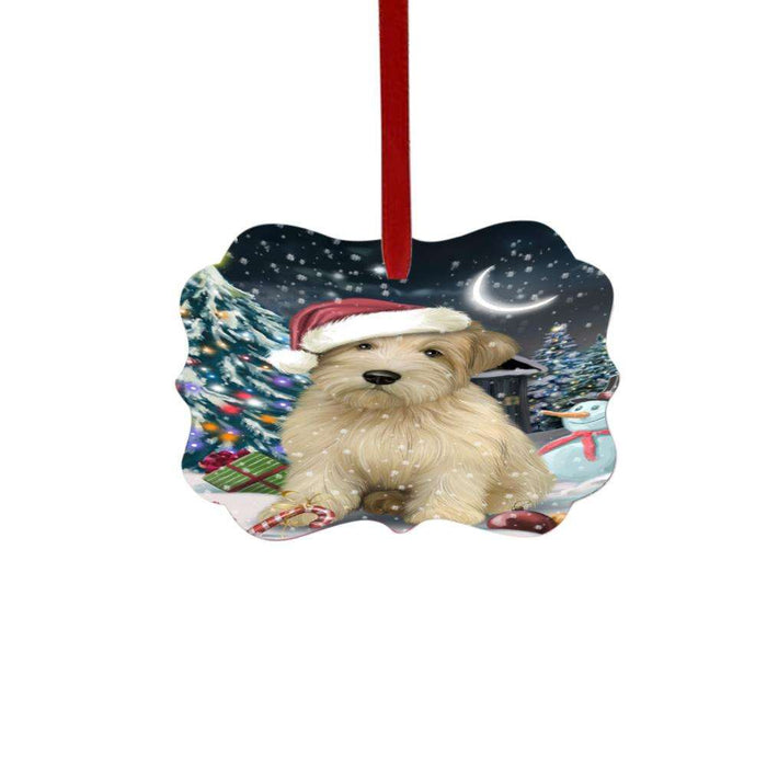 Have a Holly Jolly Christmas Happy Holidays Wheaten Terrier Dog Double-Sided Photo Benelux Christmas Ornament LOR48363