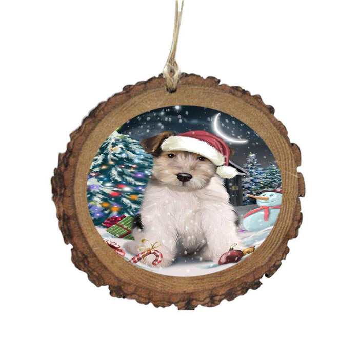 Have a Holly Jolly Christmas Happy Holidays Wire Fox Terrier Dog Wooden Christmas Ornament WOR48366