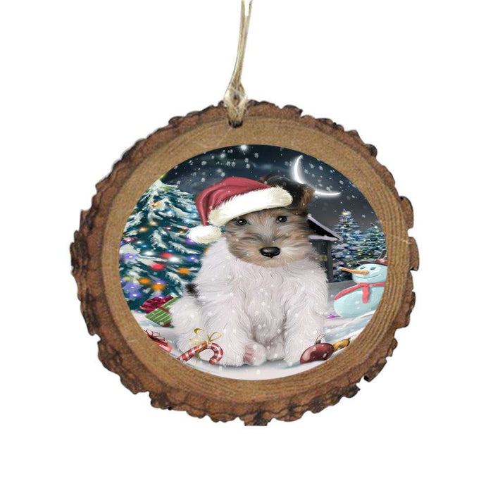 Have a Holly Jolly Christmas Happy Holidays Wire Fox Terrier Dog Wooden Christmas Ornament WOR48367