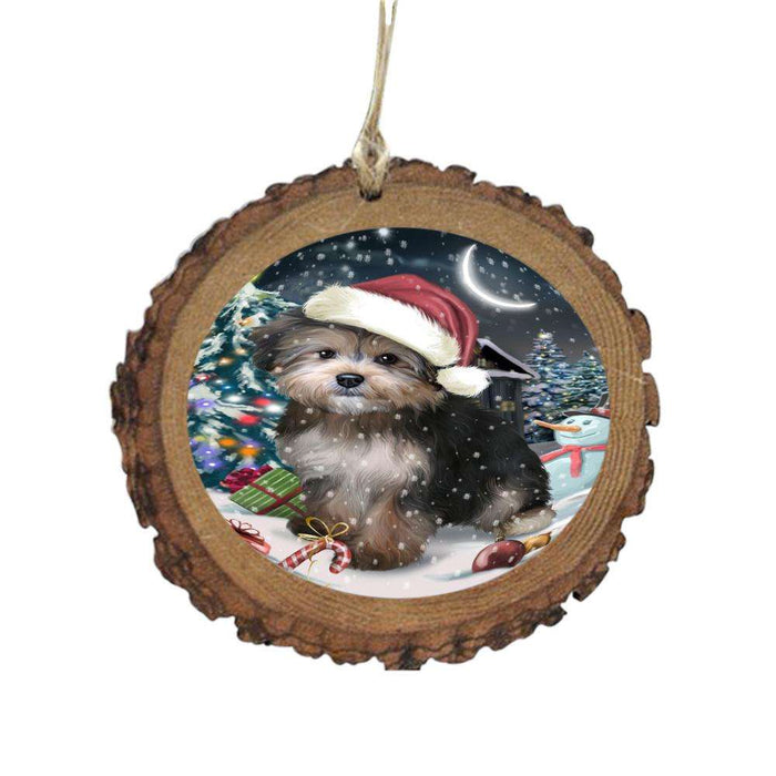 Have a Holly Jolly Christmas Happy Holidays Yorkipoo Dog Wooden Christmas Ornament WOR48369