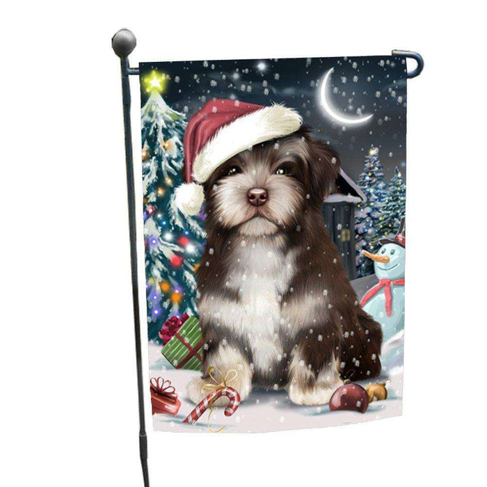 Have a Holly Jolly Christmas Havanese Dog in Holiday Background Garden Flag D099