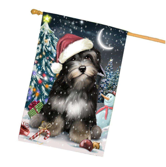 Have a Holly Jolly Christmas Havanese Dog in Holiday Background House Flag HF448